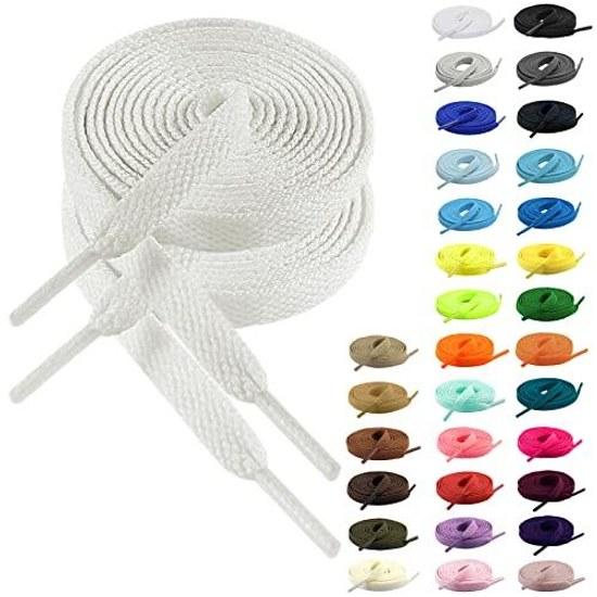 MECOLO Set di Lacci per Scarpe 232 Opzioni di Colore Disponibili Antiscivolo Non Sfilaccia Adatto a 4-12 Occhielli 100cm 120cm 140cm 160cm Lacci Piatti Solidi per Sneakers