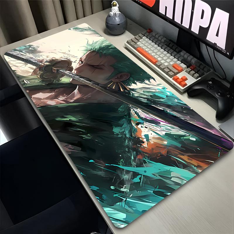 Colorful Anime Mouse Pad Large Extended Non Slip Gamer Desk Mat One Piece Zoro Gaming Office Computer Mouse Pad Smooth Surface
