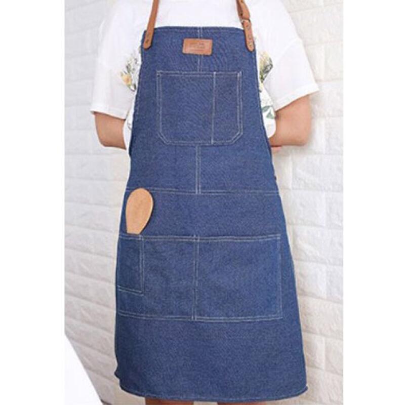 TN Leather Patch Apron W8E32A4 black