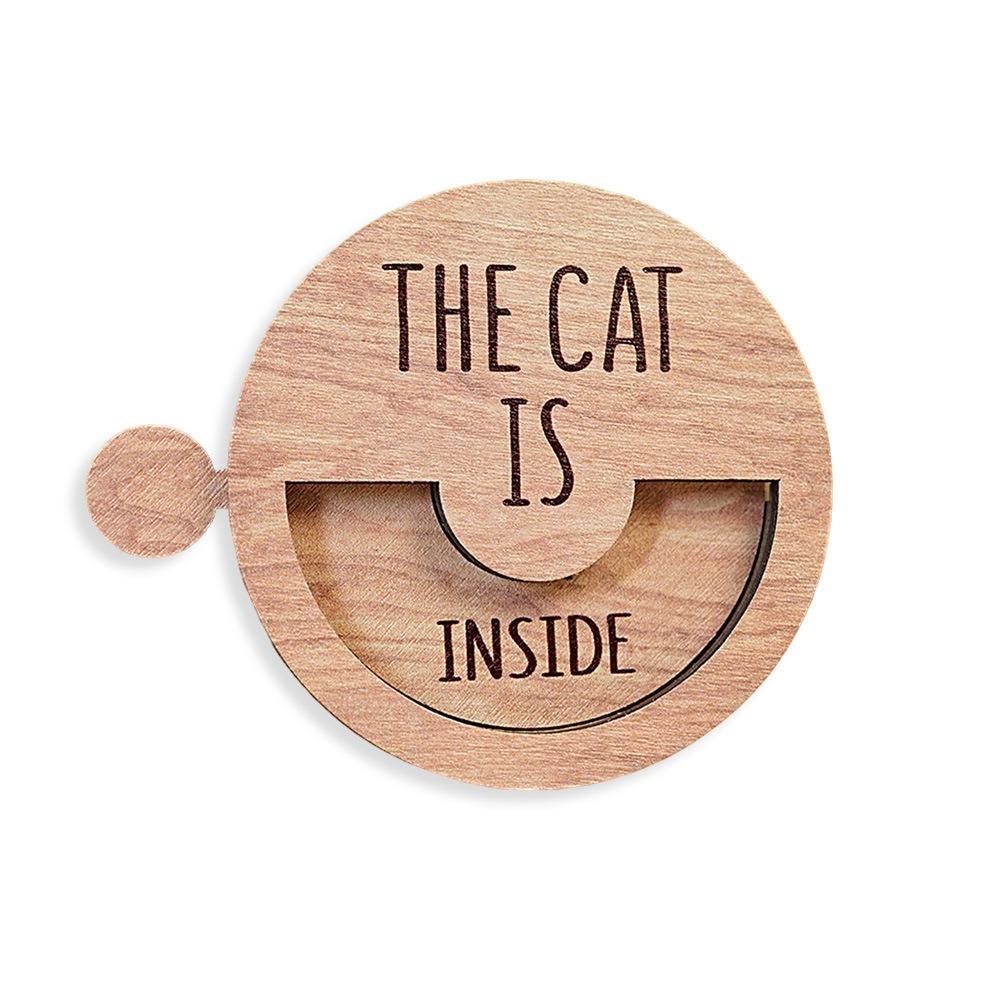 

Cute Cat Door Sign Round Dirty Clean Dishwasher Magnet Convenient Dishwasher Clean Dirty Sign Room Brown Style 1
