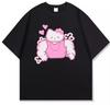 2026 Hello Kitty Fitness Printed Cartoon ShortSleeve TShirt Unisex Women Trendy Loose Leisure Style Tees Hotselling
