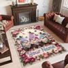 Gnome Theme Crystal Velvet Rug Personalized Custom Name Text Soft Floor Mat Home Decor