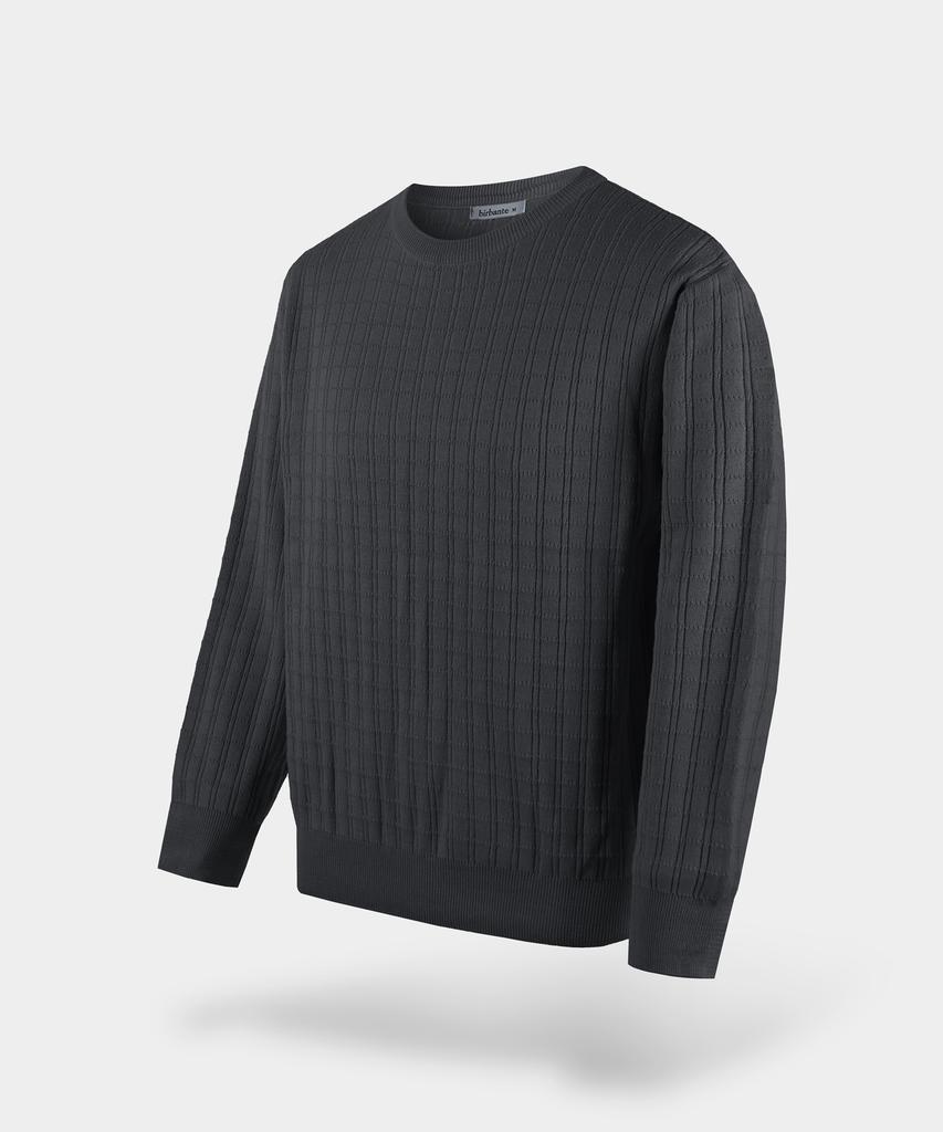 BIRBANTE Washable Cotton Square Round Knit - Dark Gray