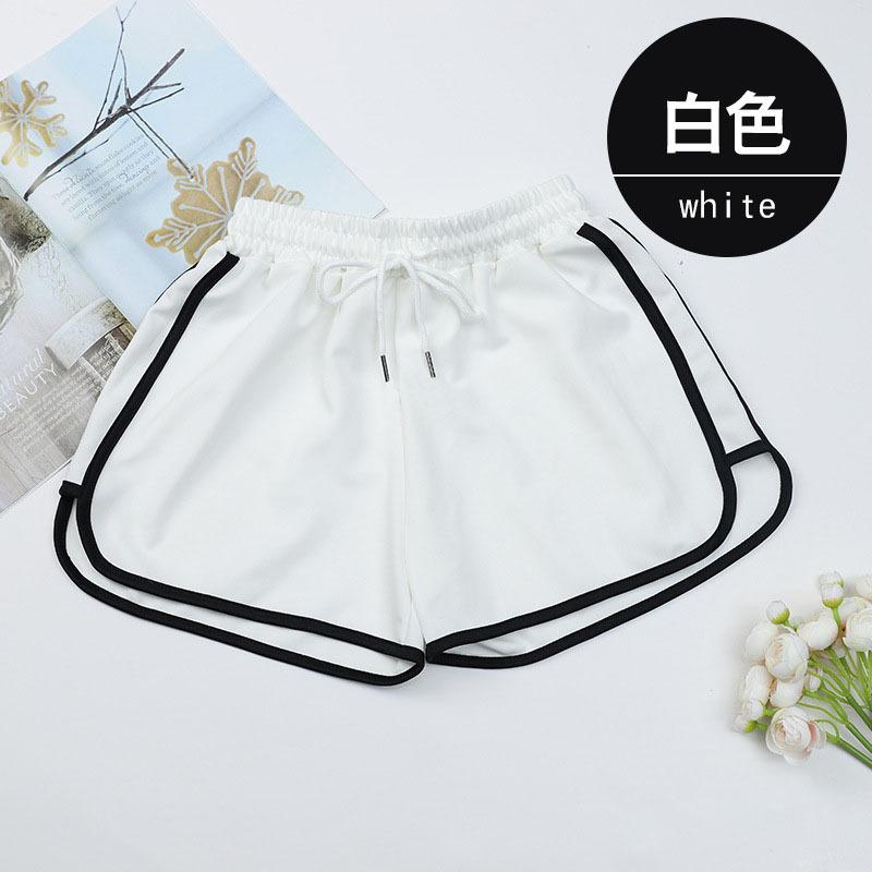 

Sports shorts women s summer casual loose straight-leg pants wear high waist and thin anti-light three-point yoga hot pants s [weight 40kg or less] белый