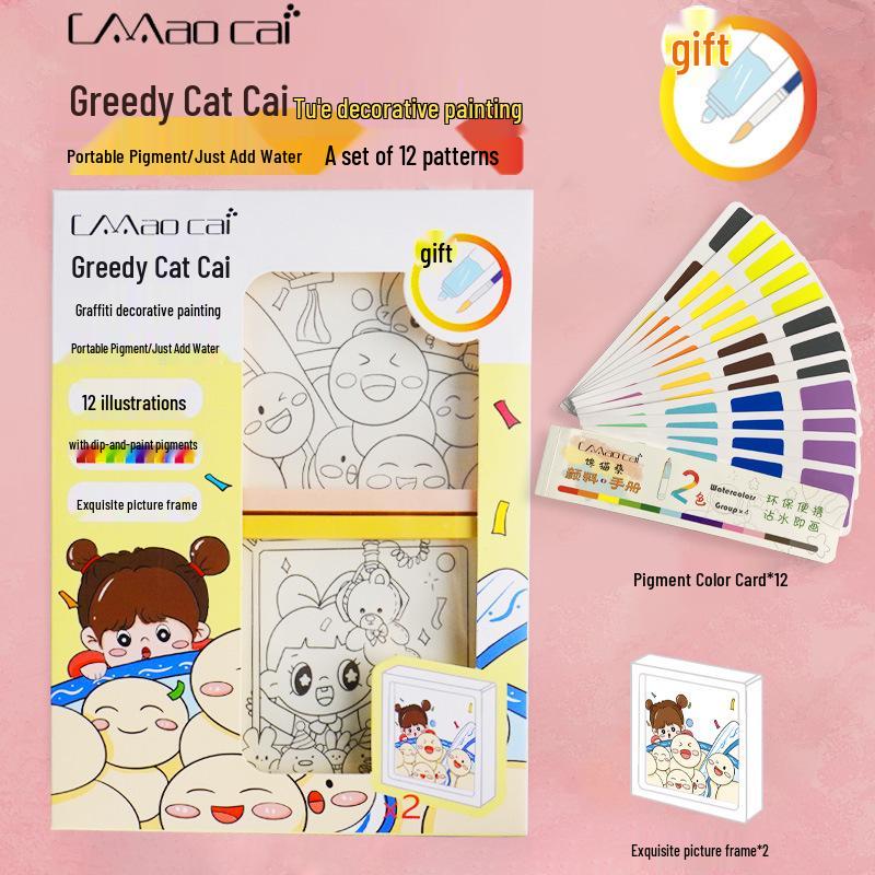 Retractable Watercolor Doodle & Coloring Roll: All-in-One Student Painting Set with Pigments & Cards