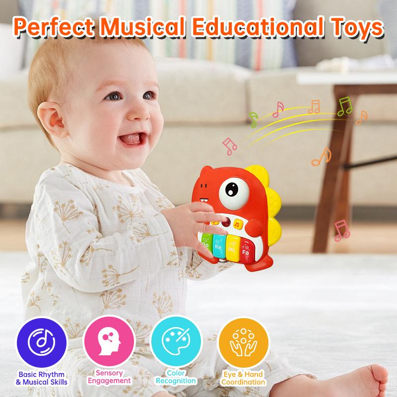 Baby Electronic Piano Toys Music&Light Keyboards Animals Instrument Toys Toddlers 18-36 Months Montessori Educational Baby Gifts