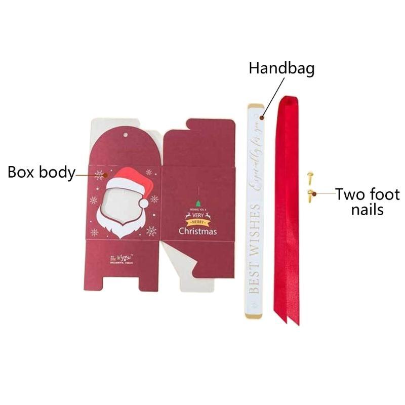 12 Stück Weihnachtspapierbox mit Fenster Griff Süßigkeitenbox Seife Kerze Keks Süßigkeit Kleines Geschenkverpackung Partygeschenk Dekoration