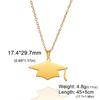 Lucktune Graduate Hat Pendant Necklace Stainless Steel Women Men Bachelor Cap Necklace School Graduation Jewelry Students Gift