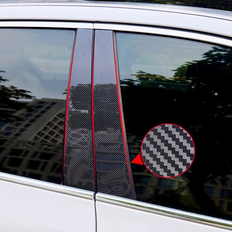 6PCS Glossy Black Polished Pillar Posts For Mercedes Benz C Class Sedan W204 2007-2014 B C Column Window Trim Sticker Cover