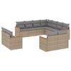 VidaXL Salon de Jardin avec Coussins 11 pcs, Canapés de Terrasse, Ensemble de Meubles de Patio, Mobilier d'Extérieur, Beige 3258902