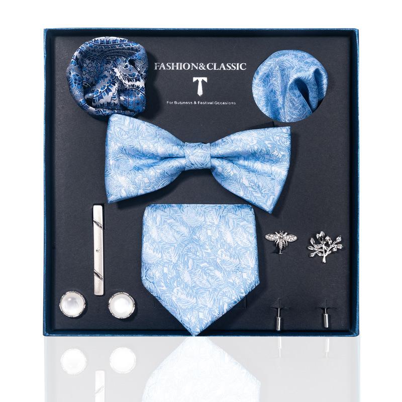 High-End Wedding Groom Tie Pocket Towel Corsage Gift Box Set Men'S Tie