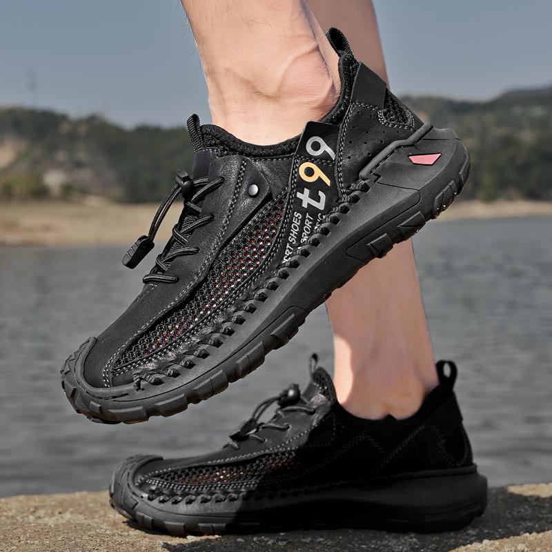 Men's Outdoor Mesh Hiking Shoes Breathable Non-slip Quick-dry Wading Shoes for Summer Trekking Walking Fishing Water Sneakers