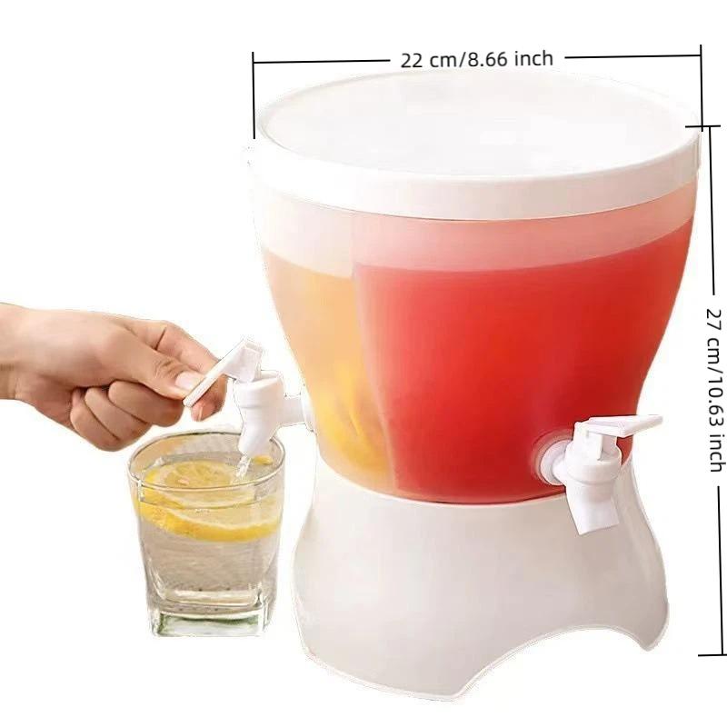 Large Capacity Beverage Dispenser With 3 Spigots Clear Body For Home Parties Outdoor Picnics Daily Use