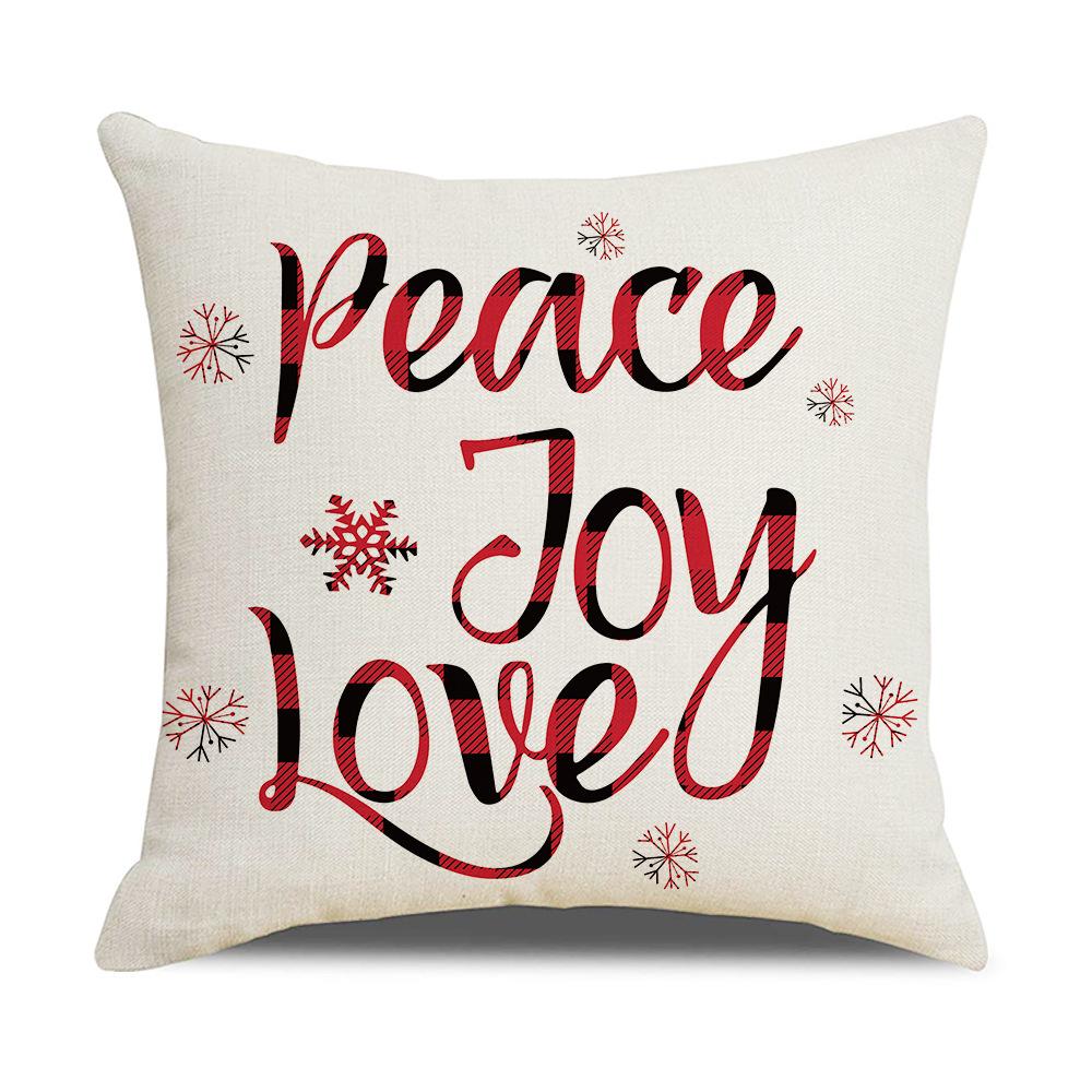 Cartoon Printed Linen Pillow Cover Home Christmas Series Sofa Cushion Cover Cushion Cover