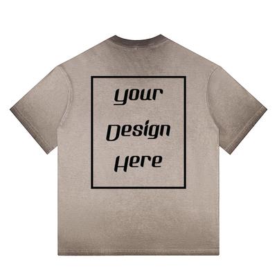 230 GSM, 100 % Baumwolle, Herren/Damen, Retro-T-Shirt, individueller Musterdruck, Übergröße, Streetwear, Schulterfrei, lässig, Rundhalsausschnitt, kurze Ärmel, Unisex-T-Shirt