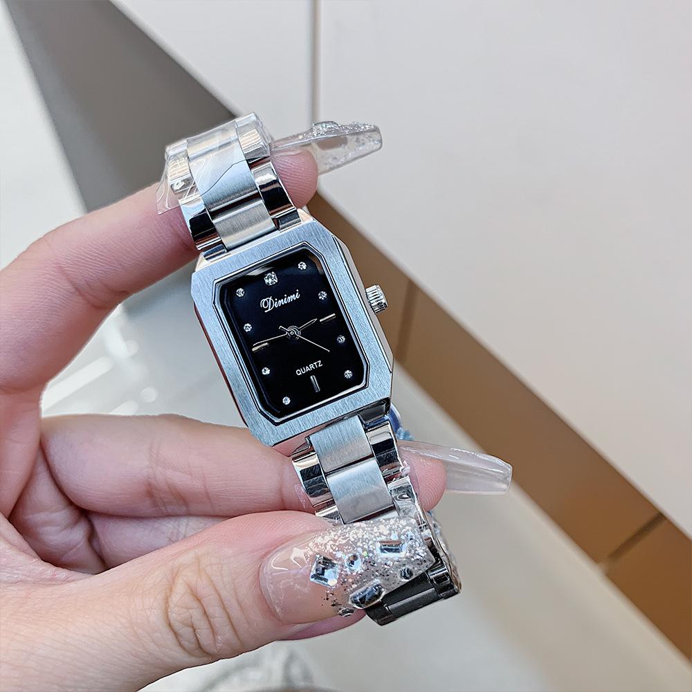 Watch Light Luxury Niche Women'S Quartz Watch Square Fashion Temperament Rhinestone Steel Belt Watch