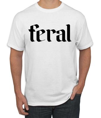 Feral Funny Gothic Text Gen Z Alpha Slang Meme Influencer Men's T- Shirt