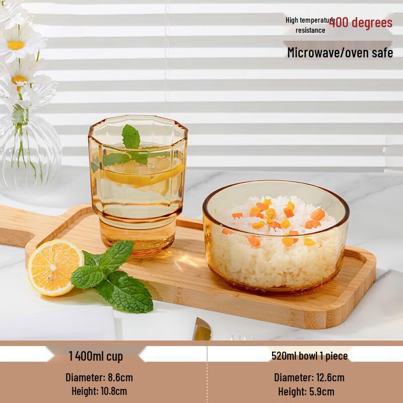 

Gaotaibai High Borosilicate Glass Bowl & Cup Set