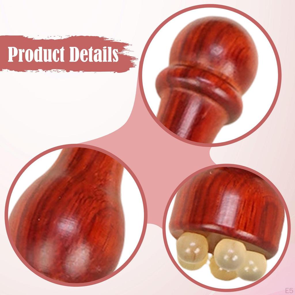 Gesichtsmassage-Werkzeug aus Holz für Augen Handheld Cellulite-Massagen Punktmassage Sandelholz Gua Sha