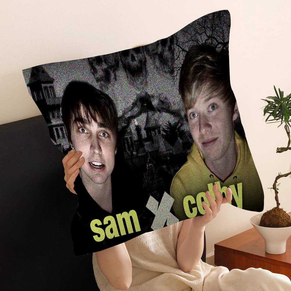 S-Sam And Colby XPLR Cushion Cover Pillowcase Upholstery Sofa Throw Pillow Home Decor Pillowcas
