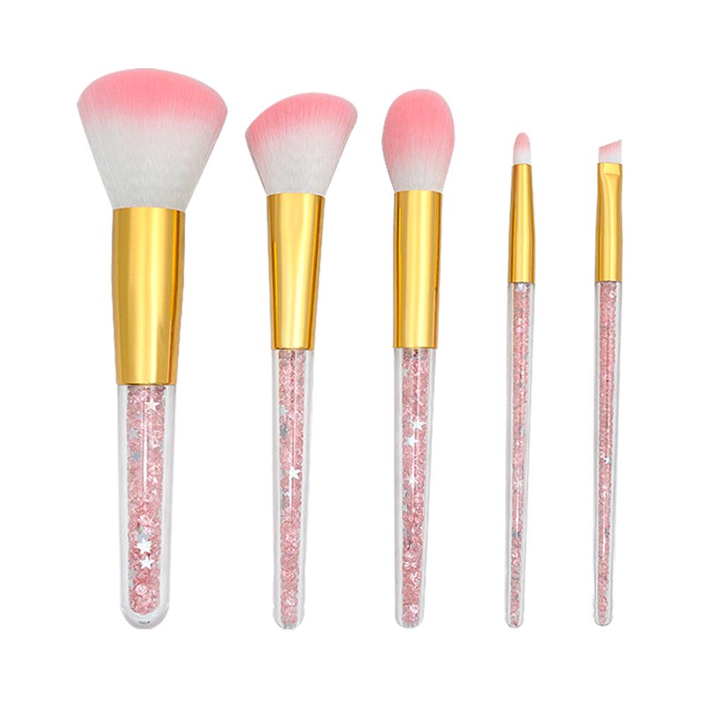Makeup Brush Set Cosmetic with Transparent Handle for Women Foundation Face Powder and More