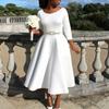 Plus Size Spring and Summer Women's Dress Solid Color Swing Skirt Temperament Evening Dresses Dresses