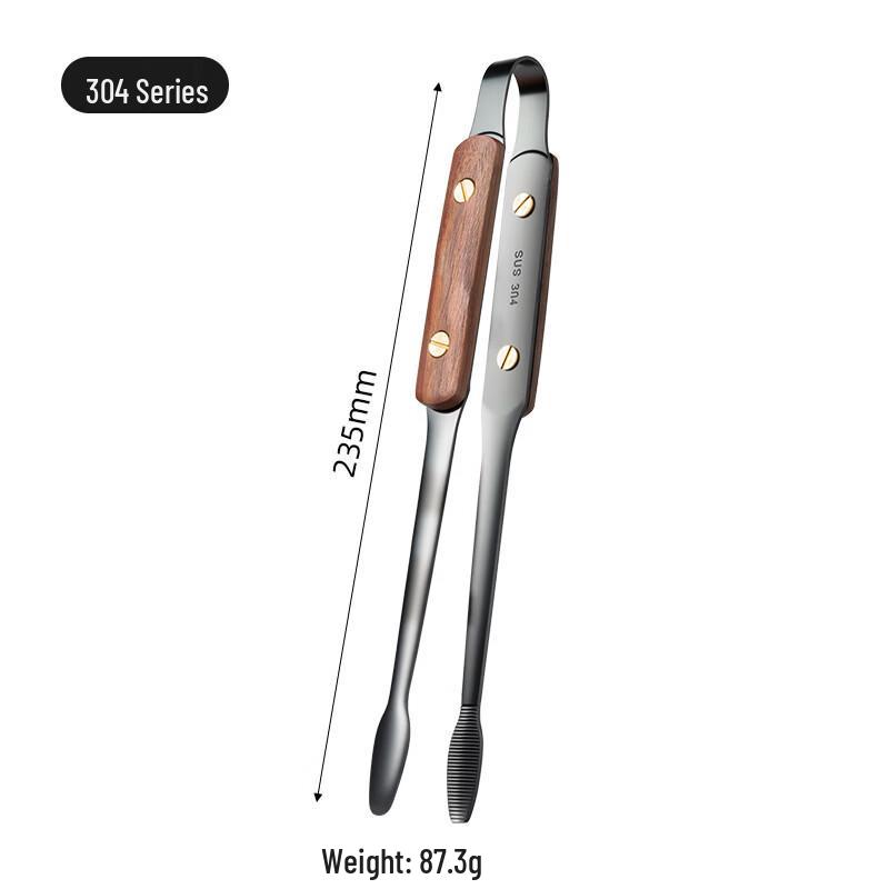Wutuo 316L Rostfritt Stål Trähandtag Grilltång