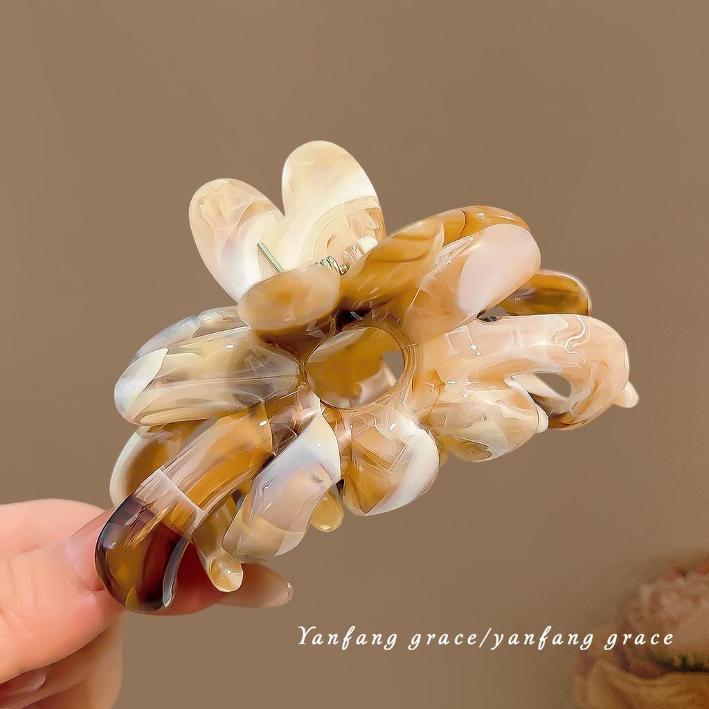 Ink Wash Floral Petal Claw Clip, High-End Medium Shark Clip for Full Back, 2026 Style Hair Accessory for Women.