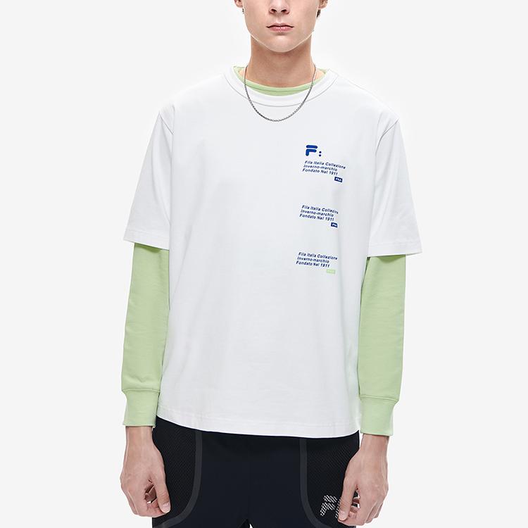 New FILA T Shirts Men's Rinse Snow F11M229118FWT