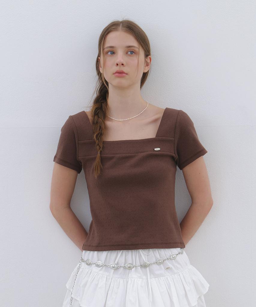 CLUNY Line Point Half Sleeve T-Shirt - Ivory