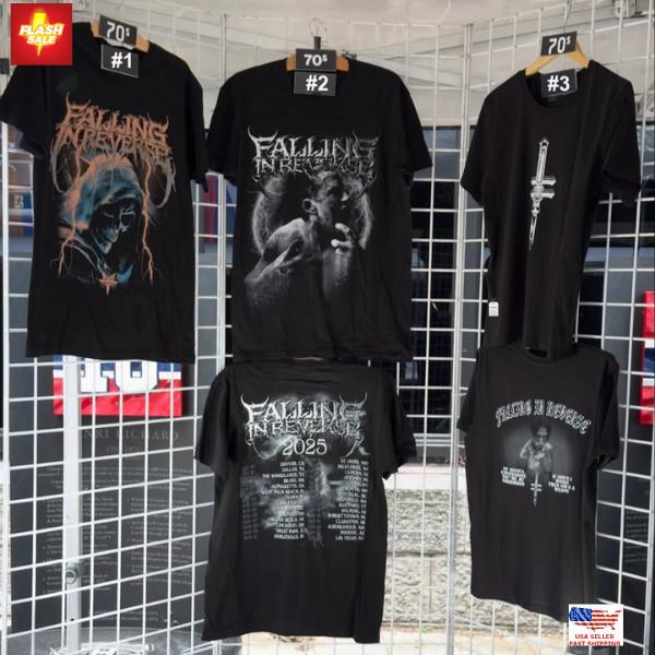 Trending SALE!!! Falling In Reverse 2025 Tour Merch Reprint T-Shirt Unisex T-Shirt XL