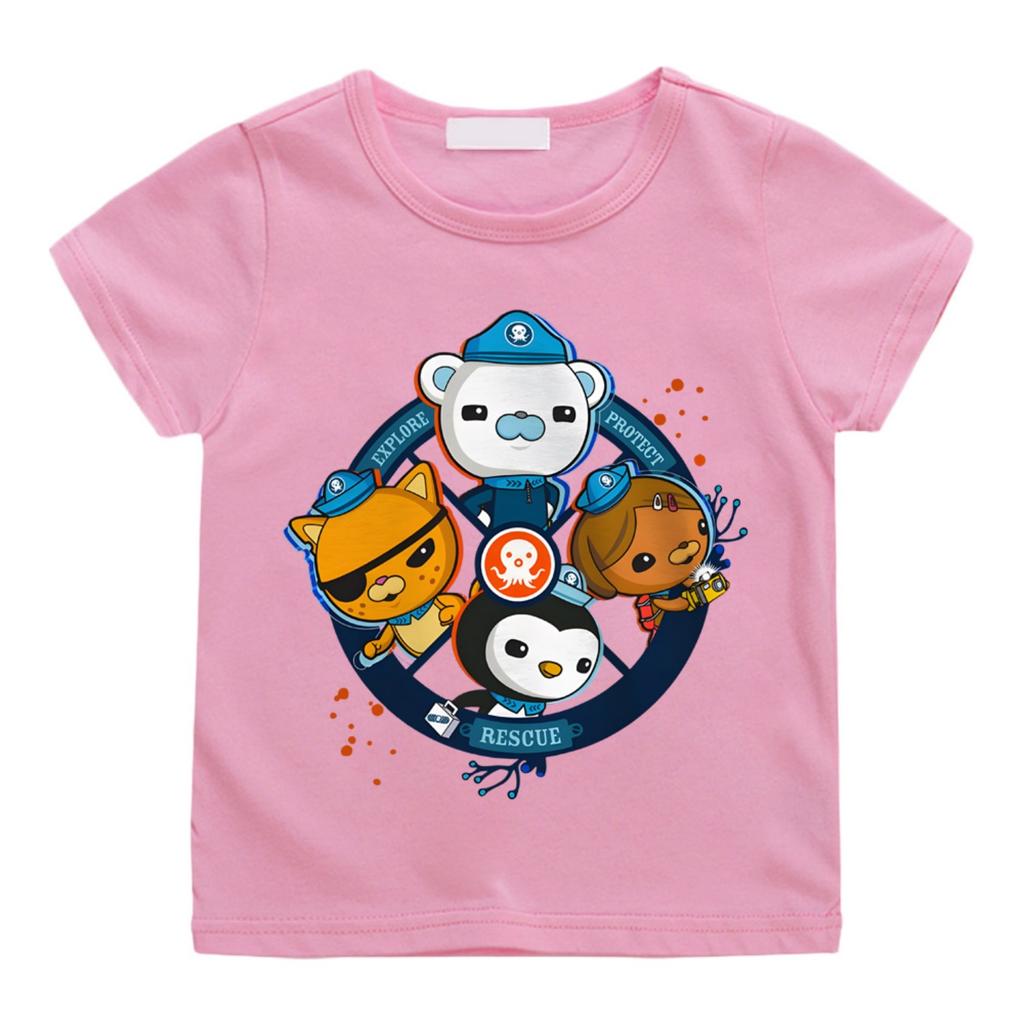 Summer Cartoon Print The Octonauts T-shirts Cartoon Boys/girls Manga 100%Cotton Short Sleeve BoysGirls High Quality T Shirt