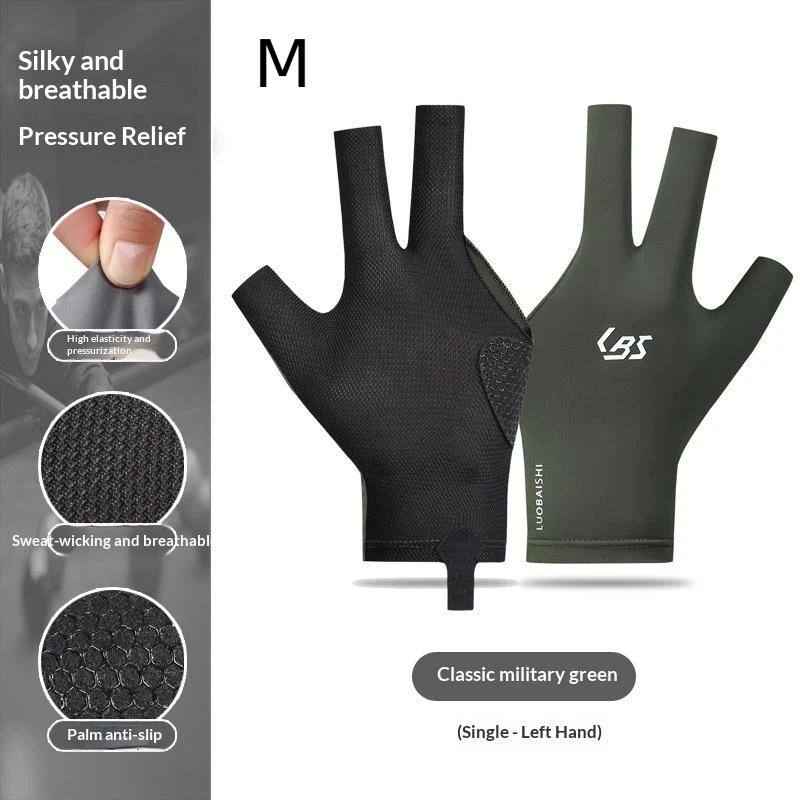 1Pc Left Right Hand Billiard Gloves Open Three Finger Non-Slip Wear Resistant Snooker Pool Gloves Billiard Training Glove