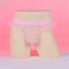 Sexy Ruffles Sissy Pouch Panties Men'S Mesh See Through Lingerie Crossdress G-String T-Back Thong Gay Male Maid Cosplay Bikini
