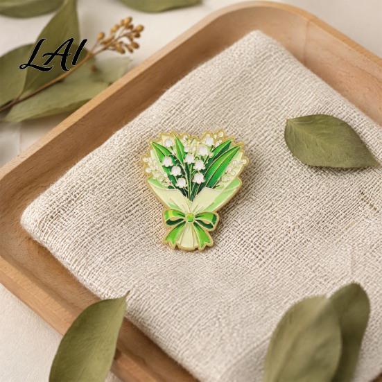Decorative Metal Lapel Pin Bouquet Brooch for Women Enamel Romantic Flower Jewelry Durable Backpack Hat Decoration Zinc Alloy Floral Coats