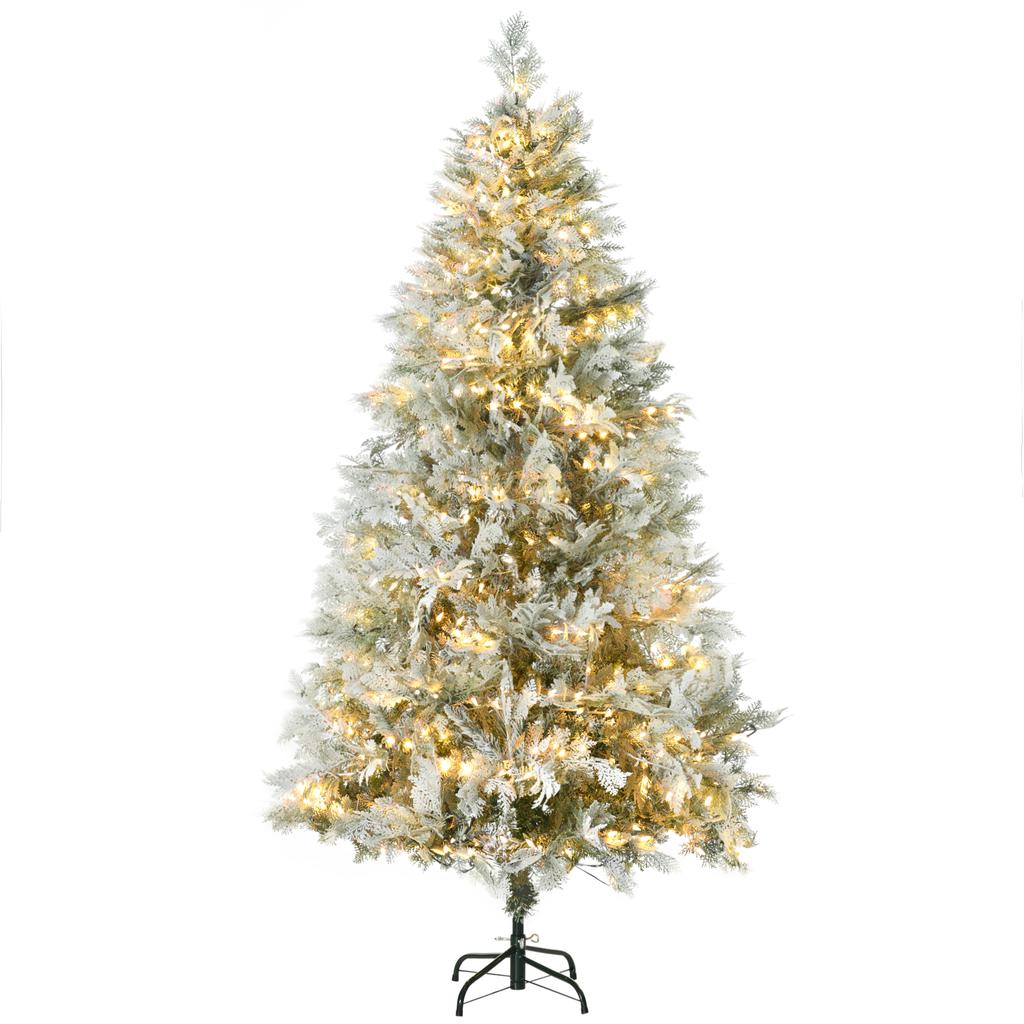 Artificial Christmas Tree 180cm with 300 Warm White LED Lights with 577 Branches, Automatic Opening, Foldable Base