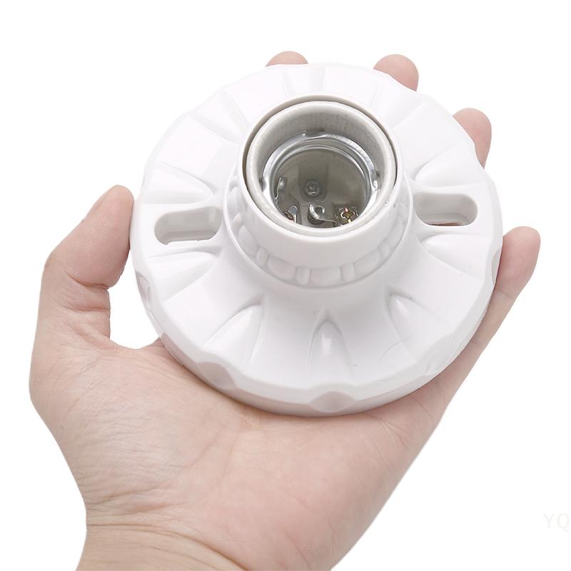 E27 Ceramic LED Socket - Round Base Holder for Hanging Ceiling & Wall Lamps