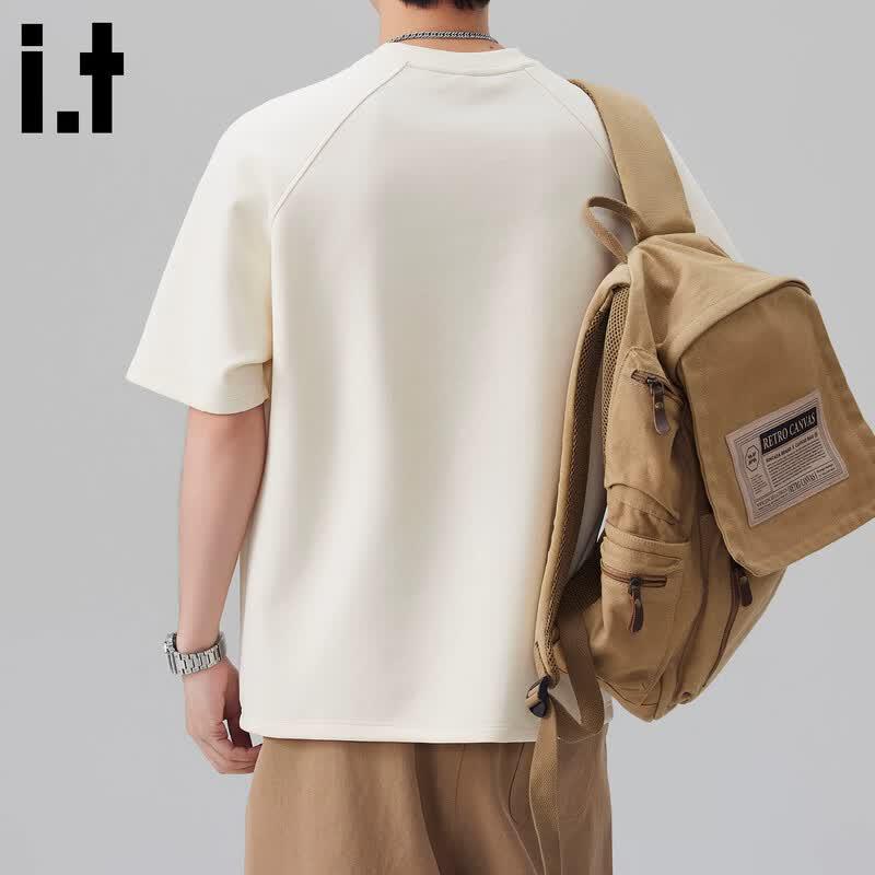 :CHOCOOLATEit Men's American Patchwork Short Sleeve T-Shirt