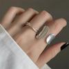 Wide Face Sterling Silver Ring Ins Fashion Personality Niche Japanese and Korean Cold Wind Open Ring Geometric Ring