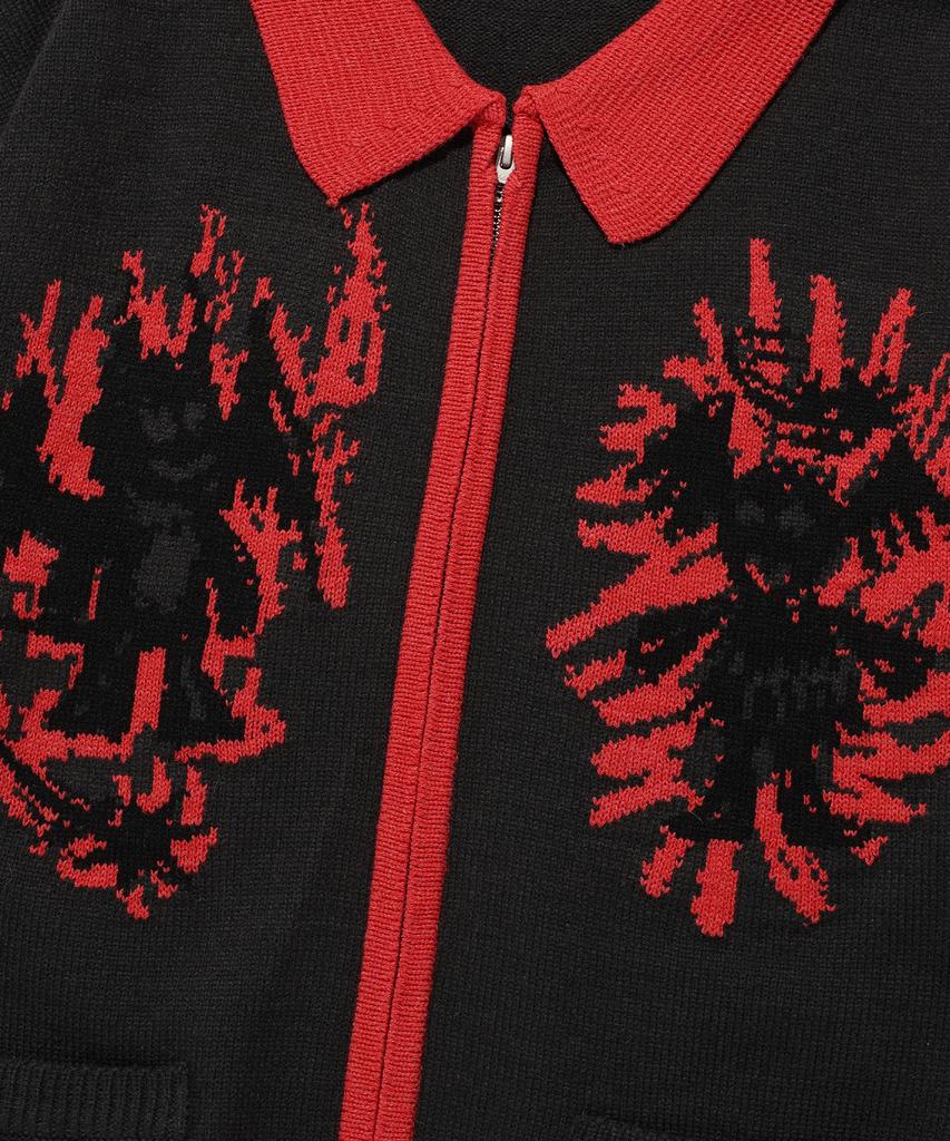 NICEGHOSTCLUB Crayon Angel&Devil Zip Polo Knit_Black(Ng2Esuk680A)