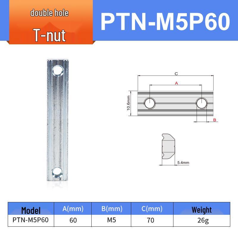 Aluminiumprofil-Verbindungsblock L-Block M4/M5 Einzel-/Doppelbohrungs-Mutter für Roboterarm-Zubehör (PEP2525, 1818)