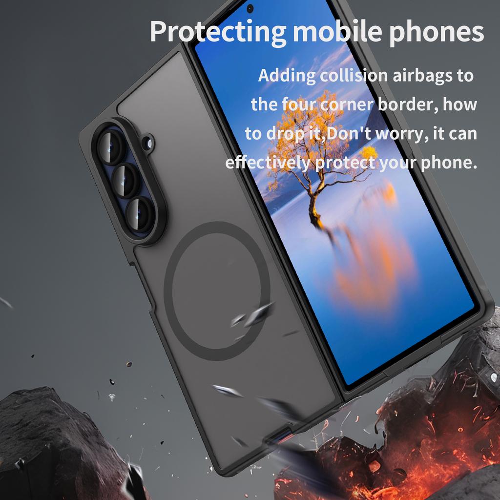 For Samsung Galaxy Z Fold 7 Shockproof Skin feel Matte Translucent Magnetic Case For Samsung Galaxy Z Fold7 Magsafe Cover Funda