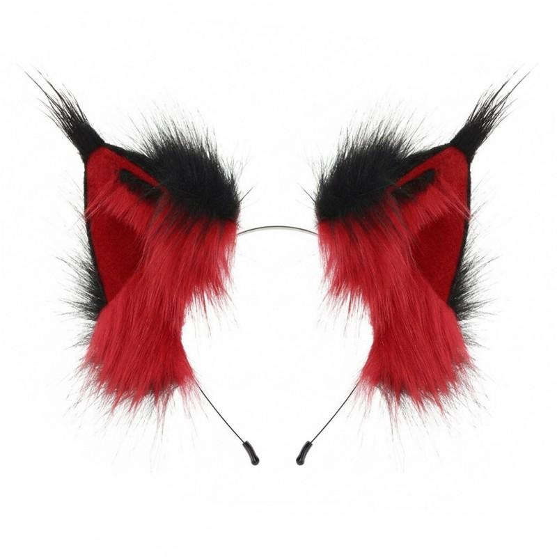 Handmade Plush Lynx Cat Ear Headband Halloween Cosplay Anime Convention Accessory Unisex