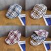 Retro Style Cotton Linen Newsboy Cap With Sun Shield For Spring And Autumn Use