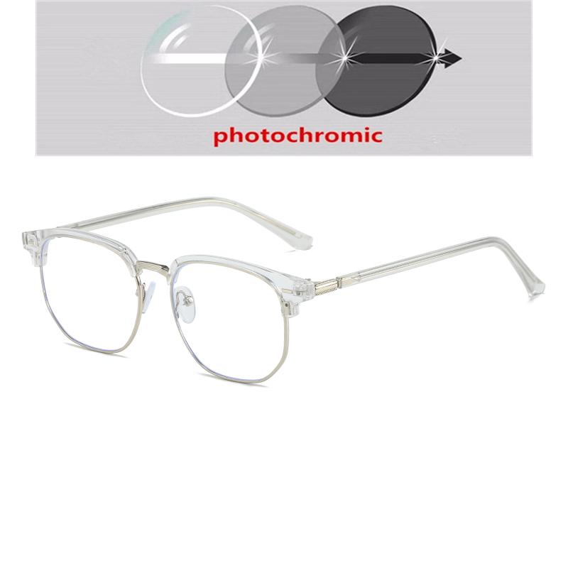 Eyebrow Frame Student Myopia Eyeglasses Finished Women Men Half Frame Square Short-sight Eyewear Prescription 0 -0.5 -0.75 To -6.0