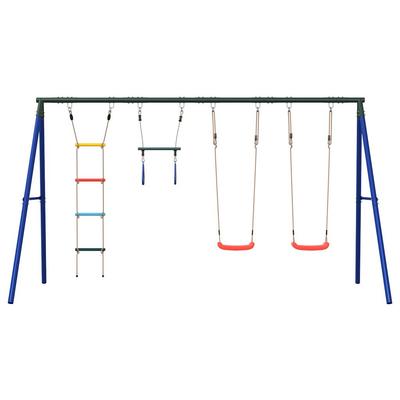 Swing Set with Swing Seats Trapeze Bar and Rope Ladder
