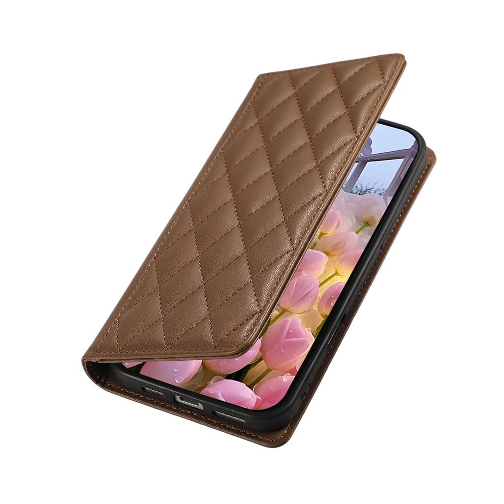 For Samsung Galaxy S25 FE Case Retro Texture Matte TPU + PU Leather Back Cover Support Magnetic Car