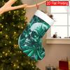 Christmas Decoration Fireplace Hanging Stocking 1pc Dark Gothic Design with Skull, Leaf and Rose pattern-Chris