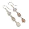 Titanium Druzy Gemstone Handmade 925 Sterling Silver Jewelry Earring 2.21" KJ-1674