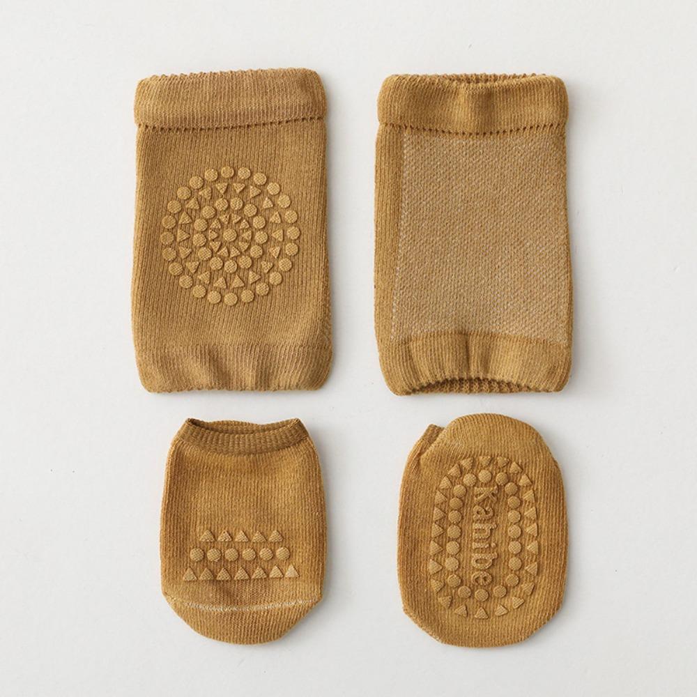 Anti Slip Infant Learning Socks Breathable Knee Protector Socks Baby Knee Pads Set Toddlers